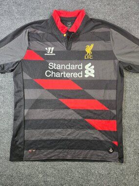Liverpool FC 2014-15 Warrior Third Jersey Men’s L Black Gray Red WSTM408
